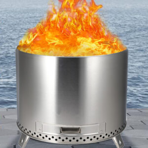 NatureStove Ember 19-inch smokeless fire pit in double-wall 304 stainless steel with secondary combustion airflow for smoke-free backyard gatherings