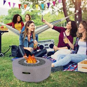 NatureStove Glow Mini tabletop bio-ethanol fire pit with tempered glass surround and real flame, perfect for patios, dining tables, and indoor use
